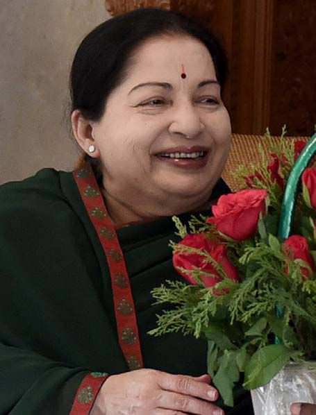 JAYALALITHAA addressing the media at her residence on May 19.