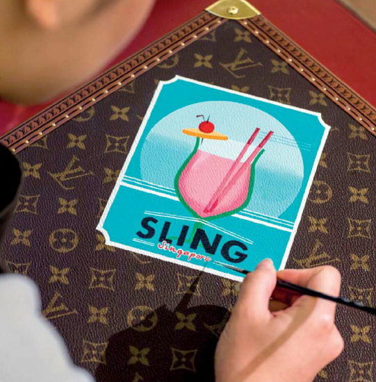 GETTING PERSONAL Louis Vuitton’s hard-sided luggage can be personalised with hand-painted detailing.