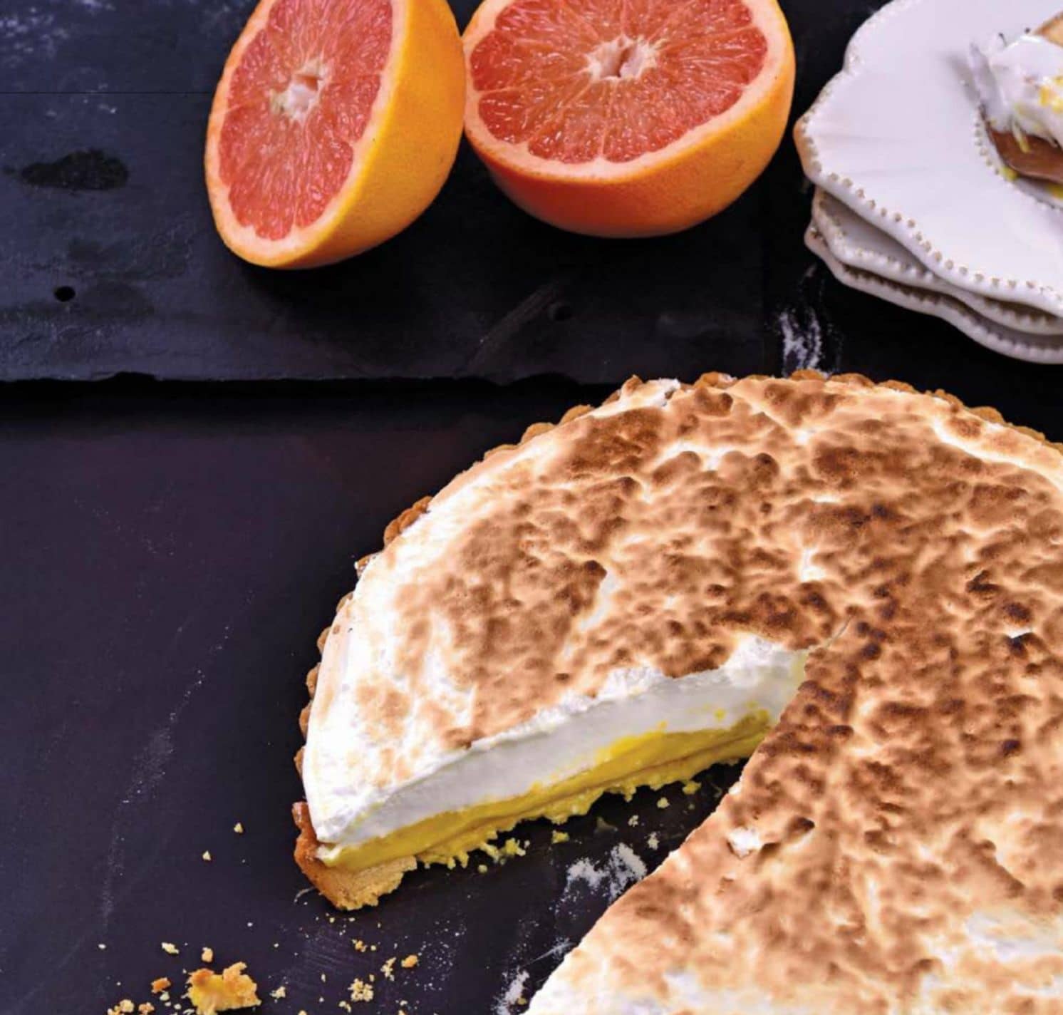 Grapefruit Curd And Meringue Tart