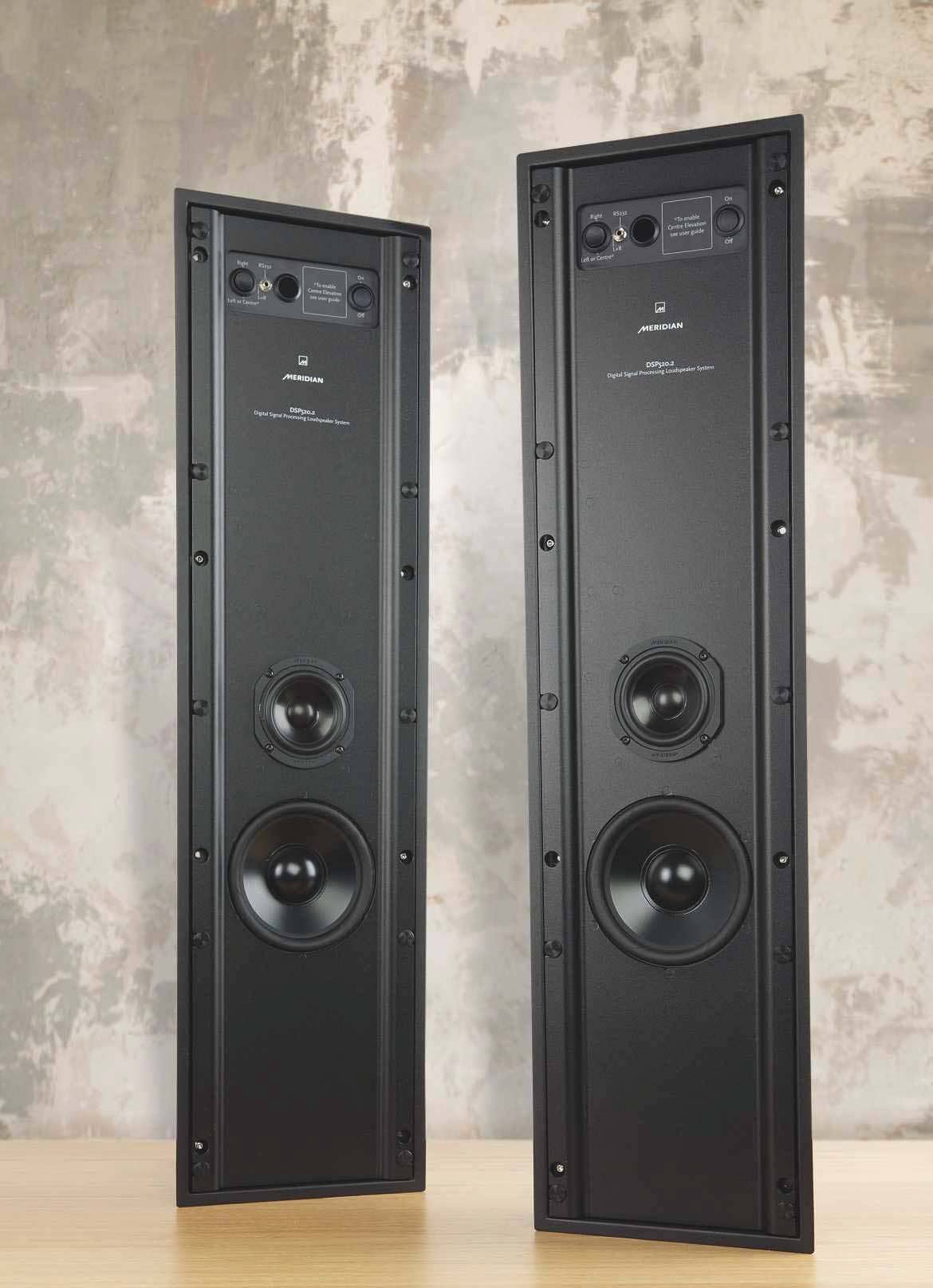 In-wall towers with power